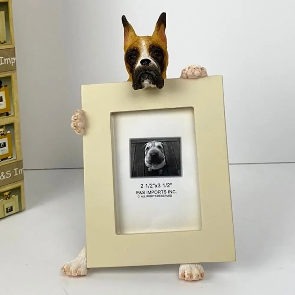 NWT E&S Brindle Boxer Picture Frame